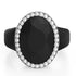 Oversize Oval Silicone Ring with Metal Frame & Stones by Rinfit